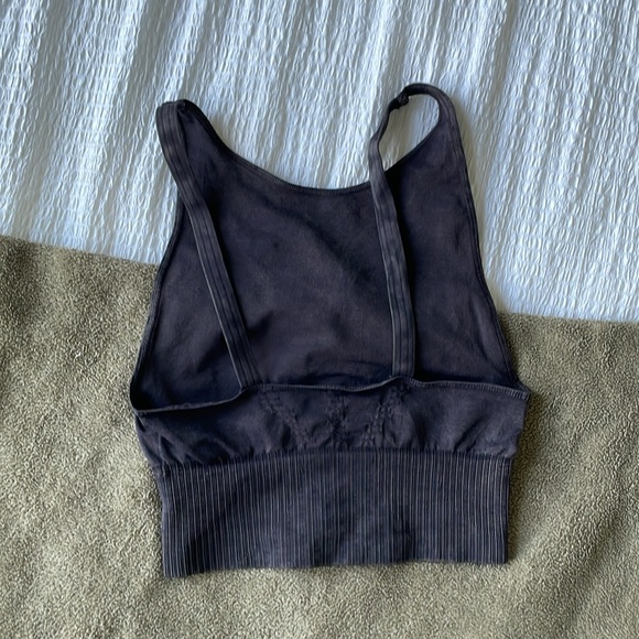 NWOT Free People Good Karma High-Neck Crop Tank size M/L WASHED BLACK - Picture 9 of 9